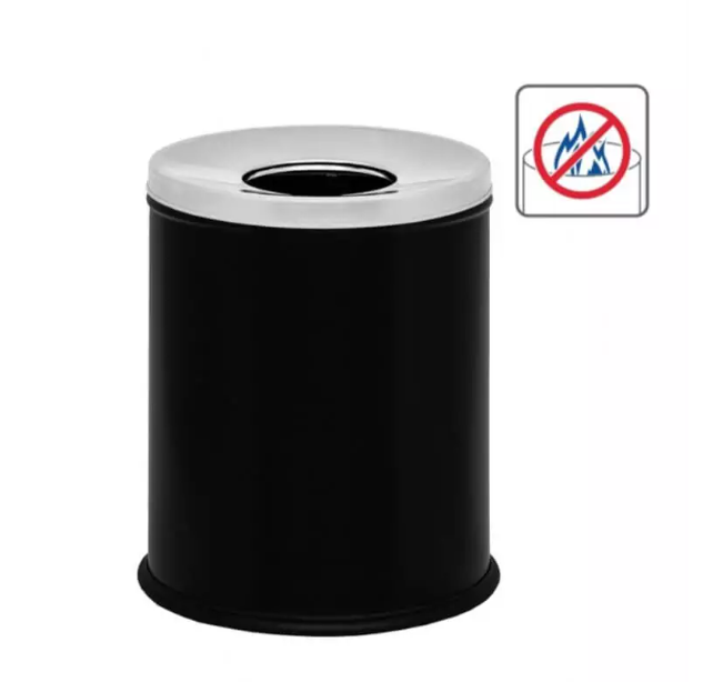 Stella pojemnik na śmieci otwarty 7 L właściwości przeciwpożarowe czarny mat/stal 20103B