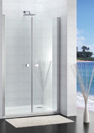 Roca Capital drzwi do wnęki wahadłowe 60 cm chrom przeźroczyste MaxiClean AM4706012M