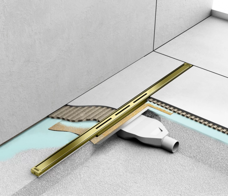 Wiper Intensi 316 Uno Lan odpływ liniowy na wymiar 40-120 cm Gold Brush złoty szlif 500.0259.45.120