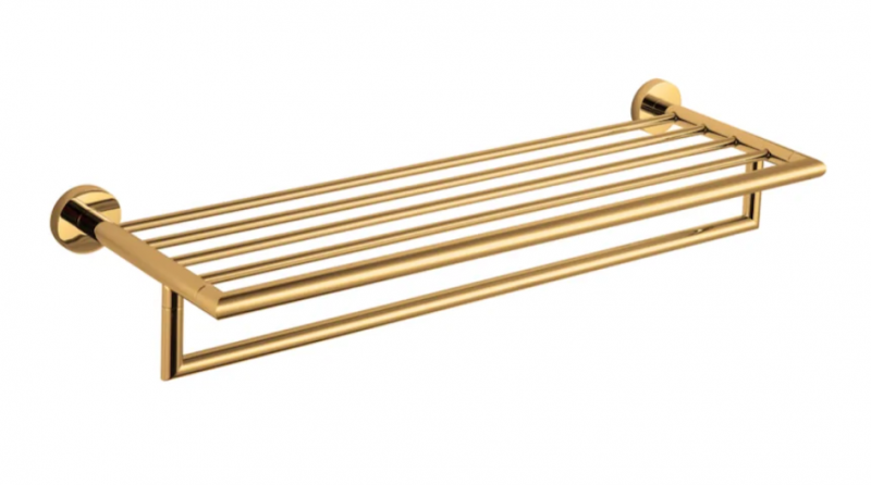 Stella Classic półka 60 na ręczniki z relingiem złoty połysk 0702060G