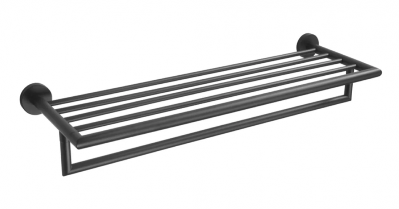 Stella Classic półka 60 na ręczniki z relingiem czarny mat 0702060B