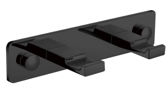 Stella Akcesoria listwa 2 haczyki płaskie czarny mat 18062-B