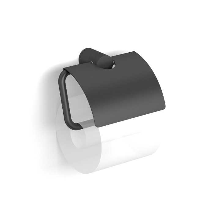 Stella Megan uchwyt do papieru toaletowego ruchomy z osłonką czarny mat 13.440-B