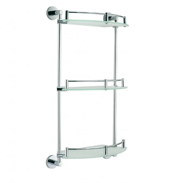 Stella Classic półka szklana potrójna szkło matowe chrom 07812