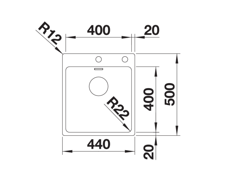 Blanco Andano 400 IF/A zlewozmywak z korkiem automatycznym InFino PushControl stal polerowana 525244
