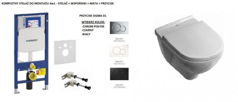 Geberit + Villeroy&Boch O.novo - Zestaw 6w1 - kompletny stelaż + muszla + deska wolnoopadająca