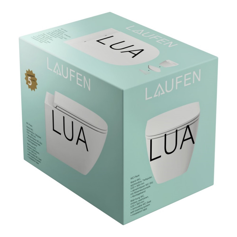 Laufen Lua Advance miska wisząca Rimless + deska WC SLIM wolnoopadająca H8660800000001