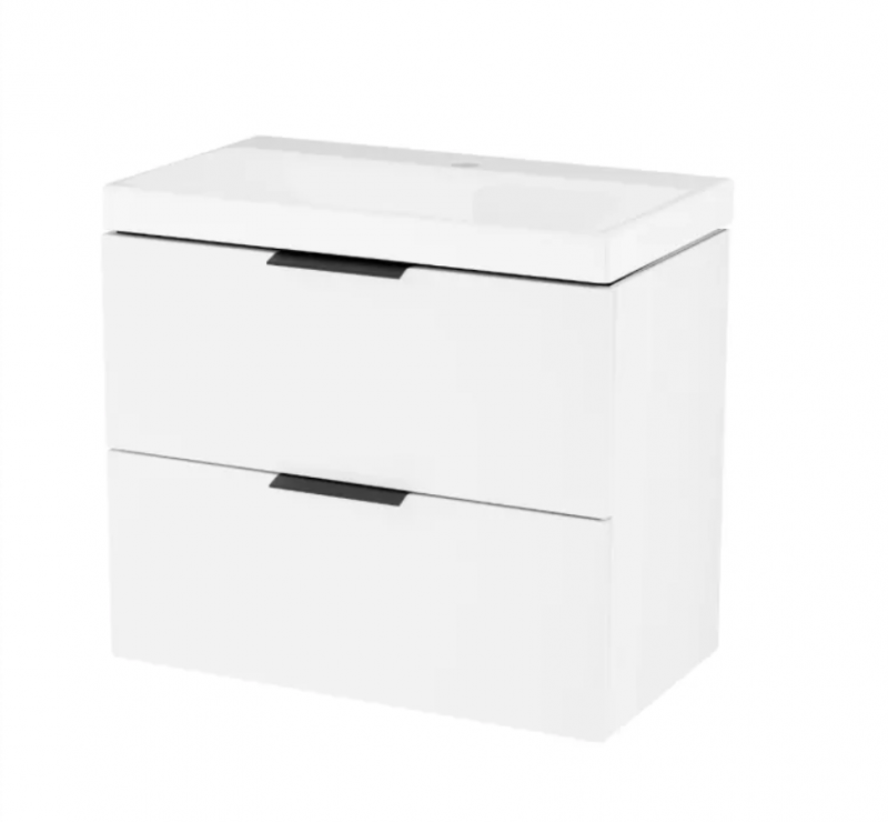 Excellent Blanko szafka z umywalką z otworem 65 cm biały/uchwyty czarne MLEX.6301.640.WH + CENL.6317.650.WH + MLEX.6303.SET.BL