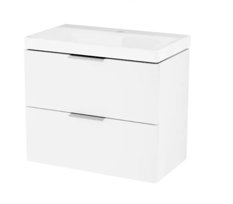 Excellent Blanko szafka z umywalką z otworem 65 cm biały/uchwyty chrom MLEX.6301.640.WH + CENL.6317.650.WH + MLEX.6303.SET.CR