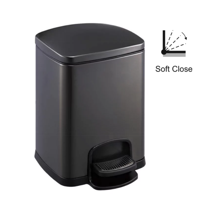 Stella kosz pedałowy Premium prostokątny 12 L czarny mat 2020312MB