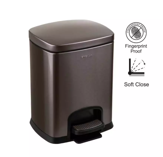 Stella kosz pedałowy Premium prostokątny 5 L grafit metalik 2020305B