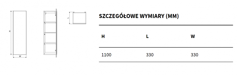 Excellent Blanko słupek wiszący biały połysk MLEX.6302.330.WH
