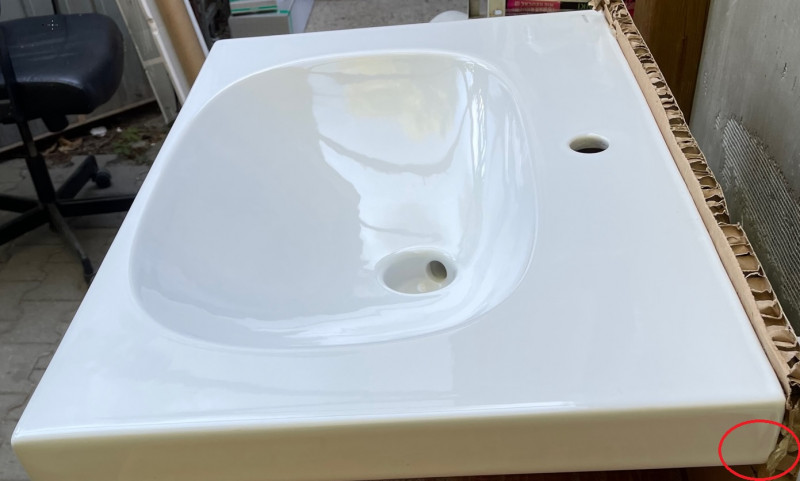 Geberit Acanto umywalka meblowa z otworem na baterię z ukrytym przelewem 75x48,2 cm ceramika biały 500.630.01.2 - OUTLET !!!