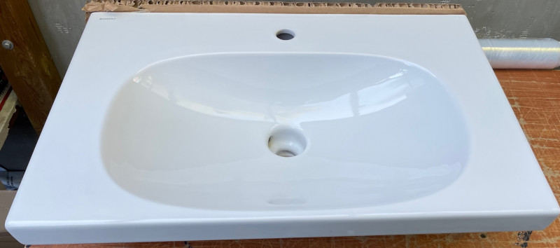 Geberit Acanto umywalka meblowa z otworem na baterię z ukrytym przelewem 75x48,2 cm ceramika biały 500.630.01.2 - OUTLET !!!