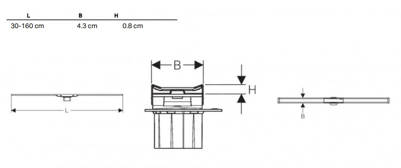 Geberit CleanLine20 odpływ linowy 30-160 cm stal nierdzewna, elektropolerowana 154.453.KS.1