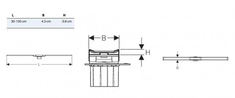 Geberit CleanLine20 odpływ linowy 30-130 cm stal nierdzewna, elektropolerowana 154.451.KS.1