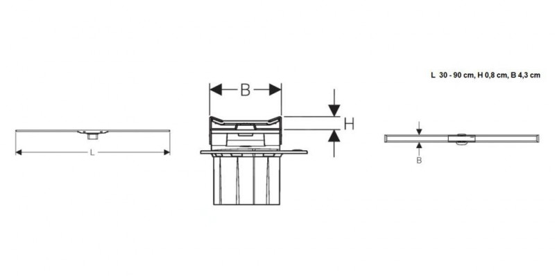 Geberit CleanLine20 odpływ linowy 30-90 cm stal nierdzewna, elektropolerowana 154.450.KS.1