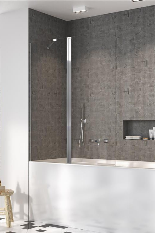 Radaway Nes PND II parawan nawannowy dwuczęściowy 100 cm lewy chrom przeźroczyste Easy Clean 10009100-01-01L - DG - OUTLET !!!