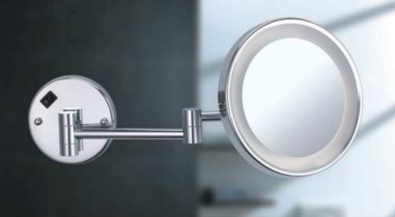 Stella lusterko kosmetyczne powiększające 3x podświetlane LED ruchome czarny mat 2200730-B