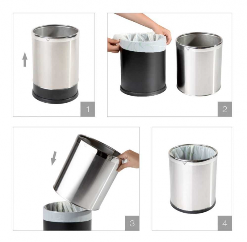 Stella pojemnik na śmieci otwarty 9 L czarny mat 20100MBB