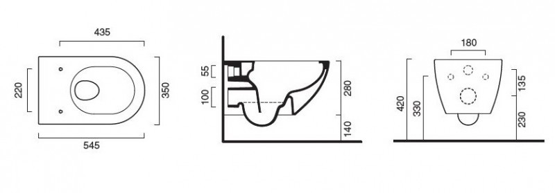 Geberit Duofix Delta + Catalano Sfera 54 Newflush - Zestaw 7w1 - kompletny stelaż + muszla + deska wolnoopadająca + mocowania