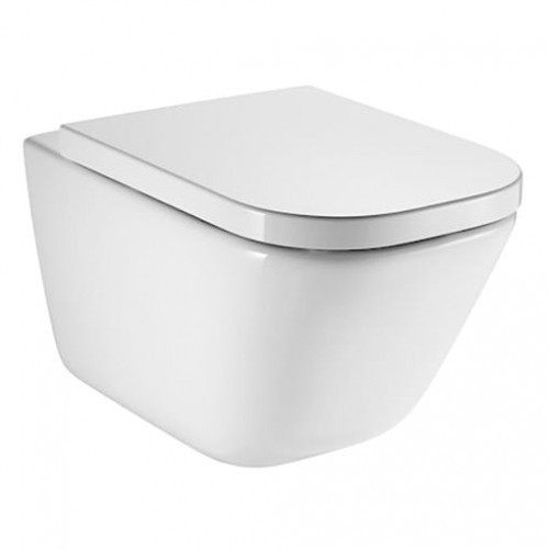 Geberit Duofix Delta + Roca Gap RimClean - Zestaw 6w1 - kompletny stelaż + muszla + deska wolnoopadająca