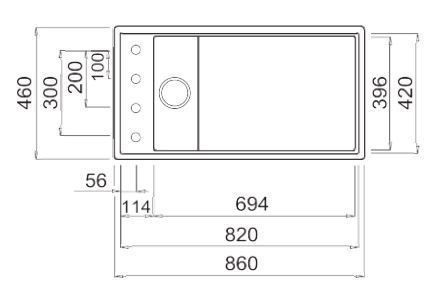 Elleci Dialogo 360 zlewozmywak modułowy 1 komora XXL K97 light grey szary KeratekPlus LKD36097BKM