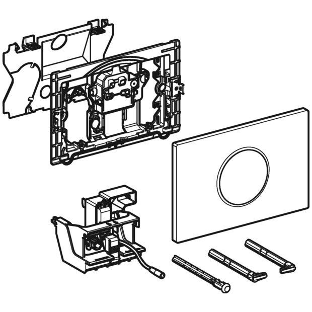 Geberit Sigma 10 elektroniczny przycisk do WC zasilanie 230 V chrom błyszczący/chrom matowy 115.907.KH.1