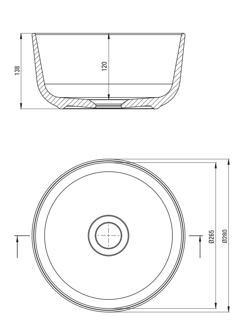 Deante Jasmin umywalka stawiana na blat 28x28 cm biały CDJ6U2S