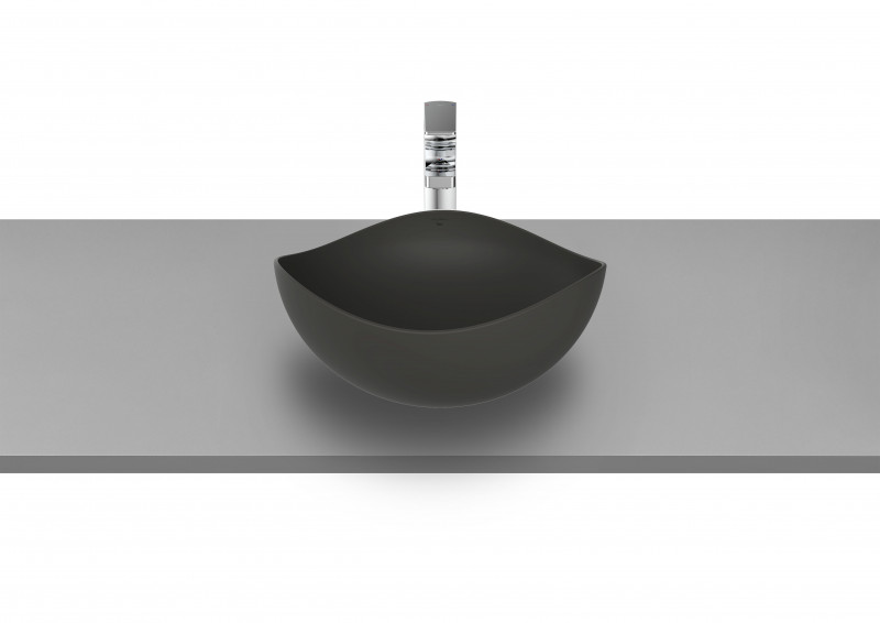 Roca Ohtake umywalka stawiana na blat asymetryczna 37,5x37,5 onyx A327A15640