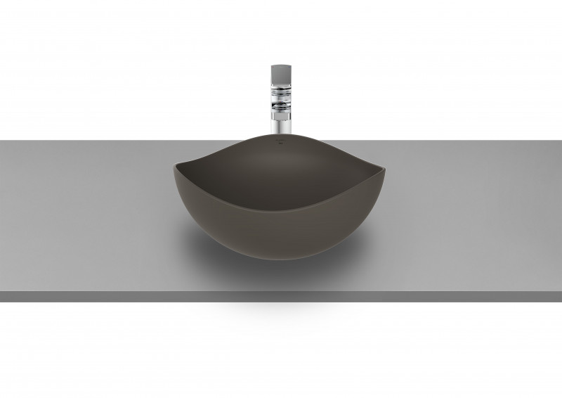 Roca Ohtake umywalka stawiana na blat asymetryczna 37,5x37,5 cafe A327A15660
