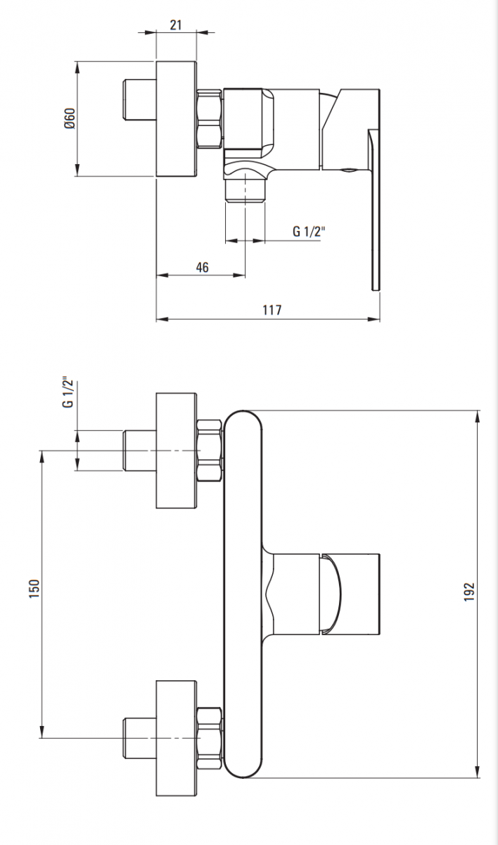 Deante Alpinia bateria prysznicowa ścienna złoty połysk BGAZ40M