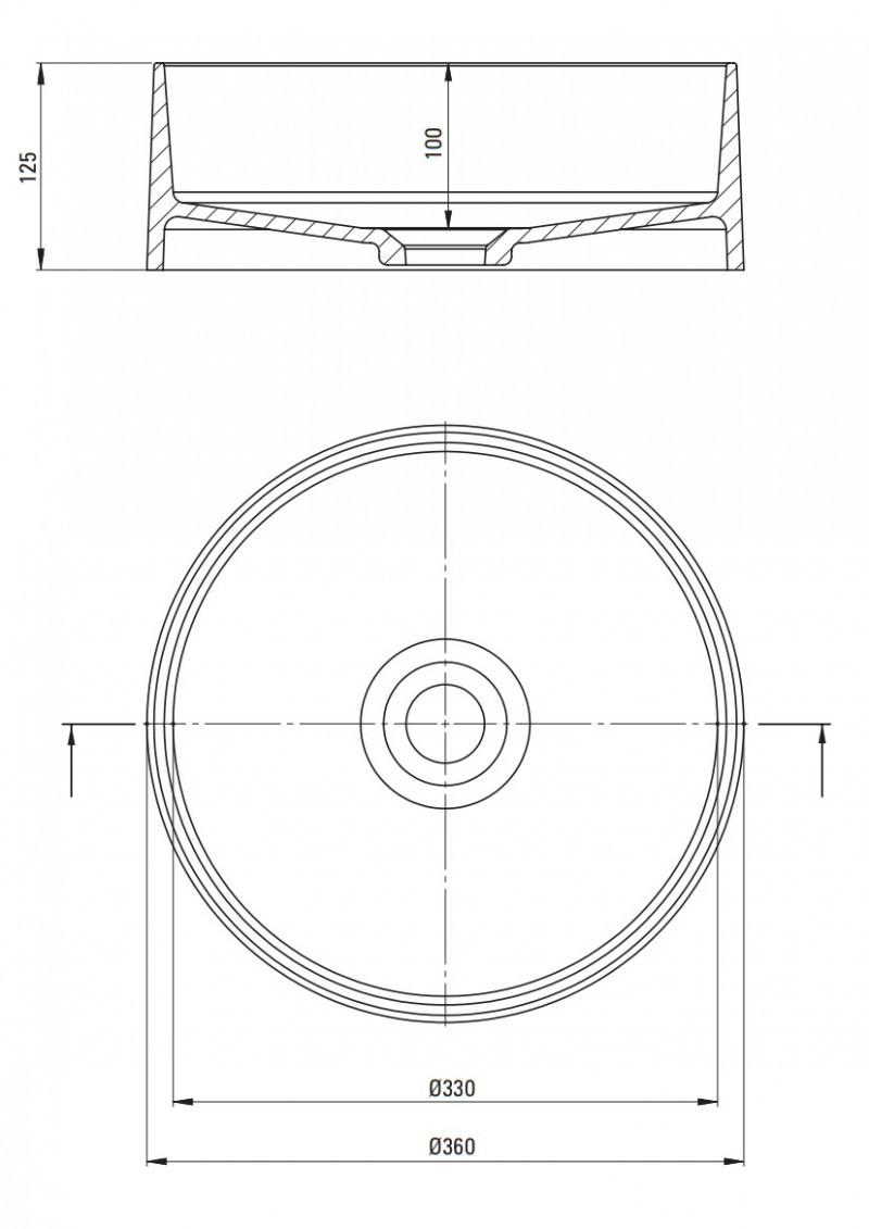 Deante Silia umywalka granitowa nablatowa 36x36 cm antracyt metalik CQSTU4S