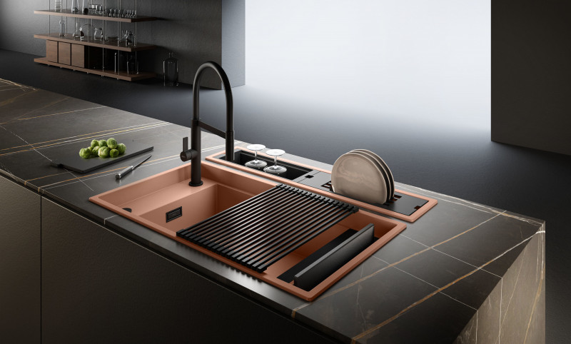 Elleci Dialogo 360 zlewozmywak modułowy 1 komora XXL wpuszczana w blat K81 Night Green LKD36081BKM