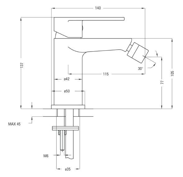 Deante Alpinia bateria bidetowa złoty połysk BGAZ30M