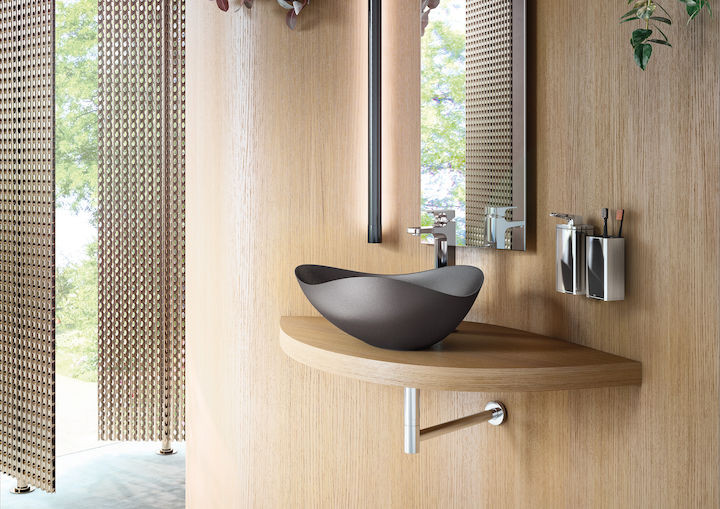 Roca Ohtake umywalka stawiana na blat asymetryczna 54x37,5 onyx A327A13640