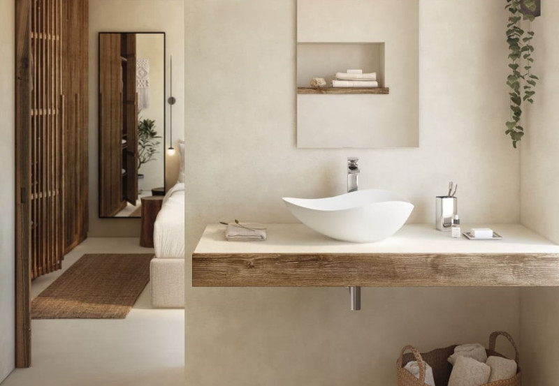 Roca Ohtake umywalka stawiana na blat asymetryczna 54x37,5 biały matowy A327A13620