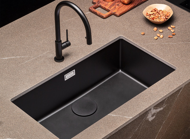 Falmec Iseo 70 zlewozmywak komora podwieszana/wpuszczana ceramix czarny matowy SIS7000F.00#CBF