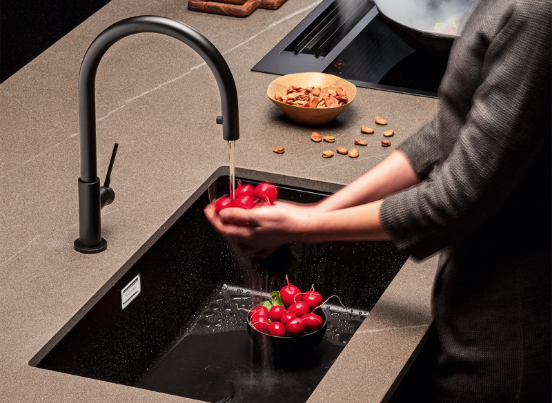 Falmec Iseo 70 zlewozmywak komora podwieszana/wpuszczana ceramix czarny matowy SIS7000F.00#CBF