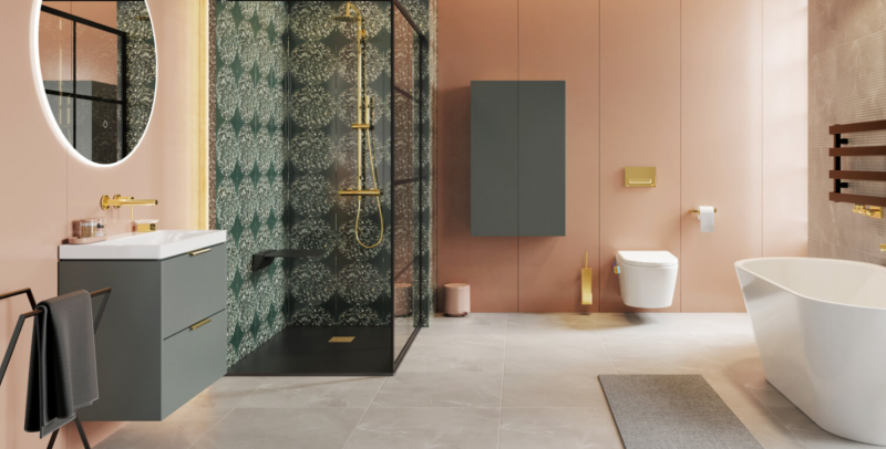 Excellent Seduro Premium siedzisko prysznicowe składane duroplast czarny DOEX.SP365.306.BL