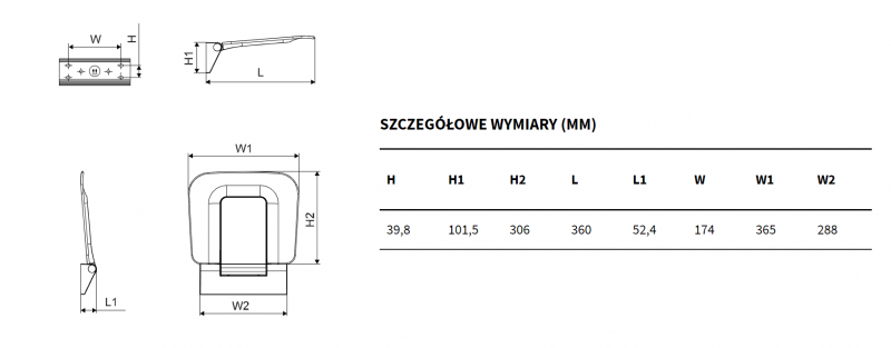 Excellent Seduro Premium siedzisko prysznicowe składane duroplast czarny DOEX.SP365.306.BL