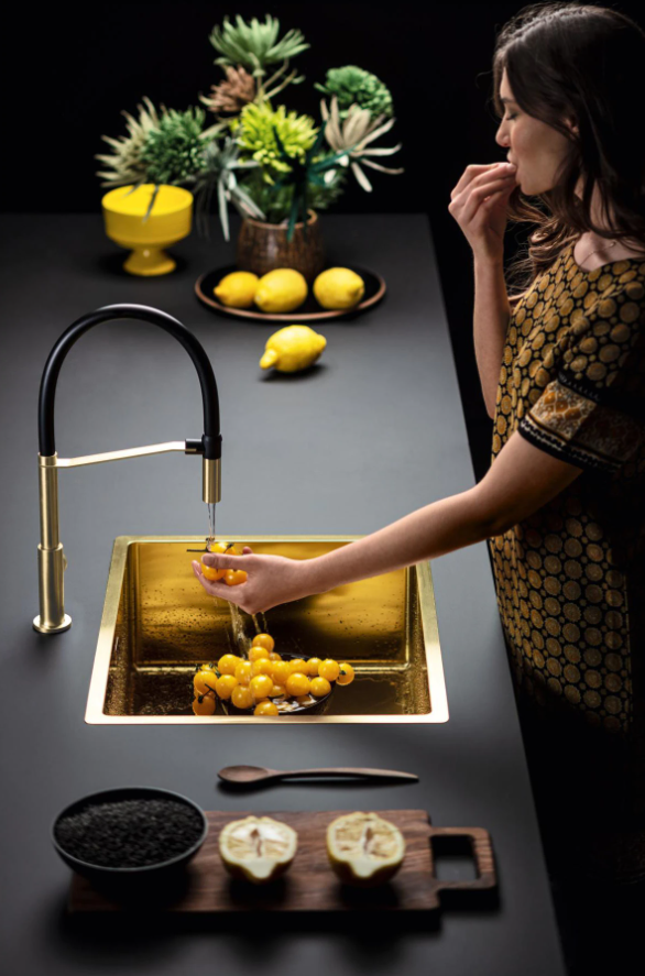 Falmec Como PVD 50 zlewozmywak komora podwieszana/wpuszczana stal złoty SCO5000F.00#PGF