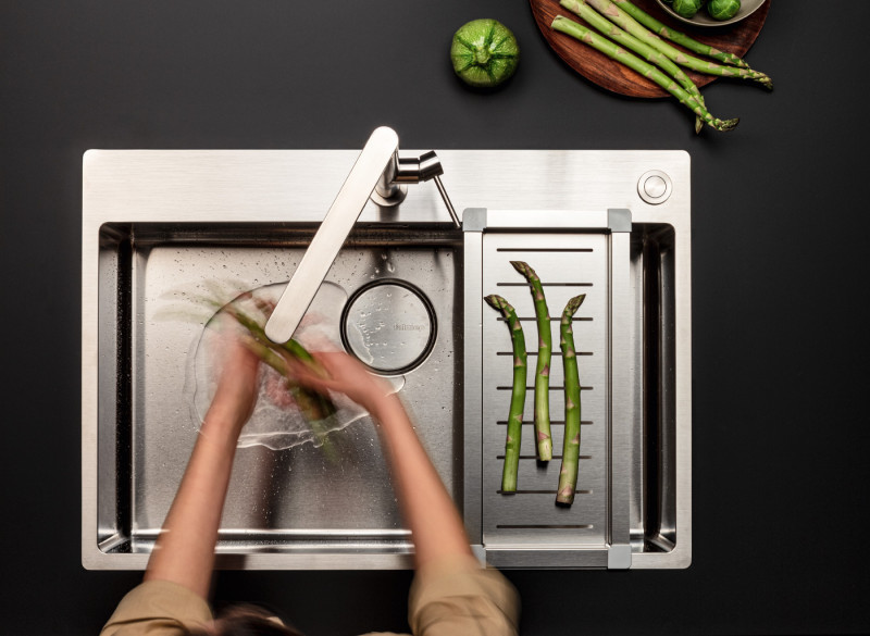 Falmec Garda 70 zlewozmywak komora wpuszczana korek automatyczny stal inox AISI 304 SGA7000F.00#SSF