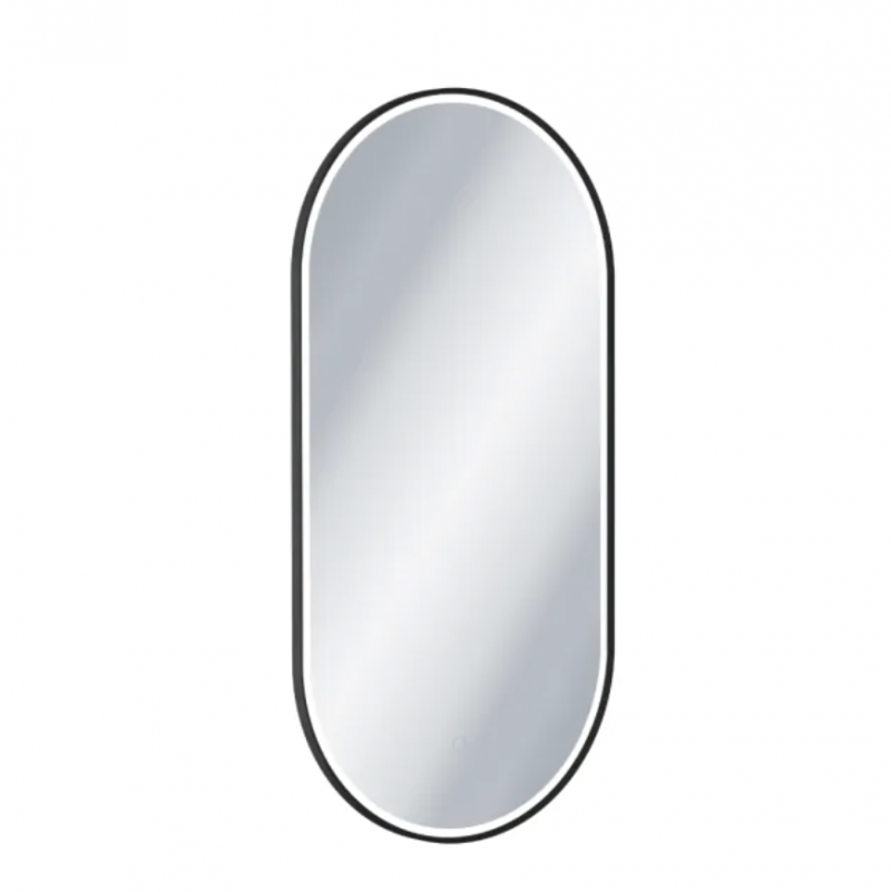 Excellent Corido lustro owalne LED w ramie aluminiowej 100x50 cm czarny mat DOEX.CO100.050.BL