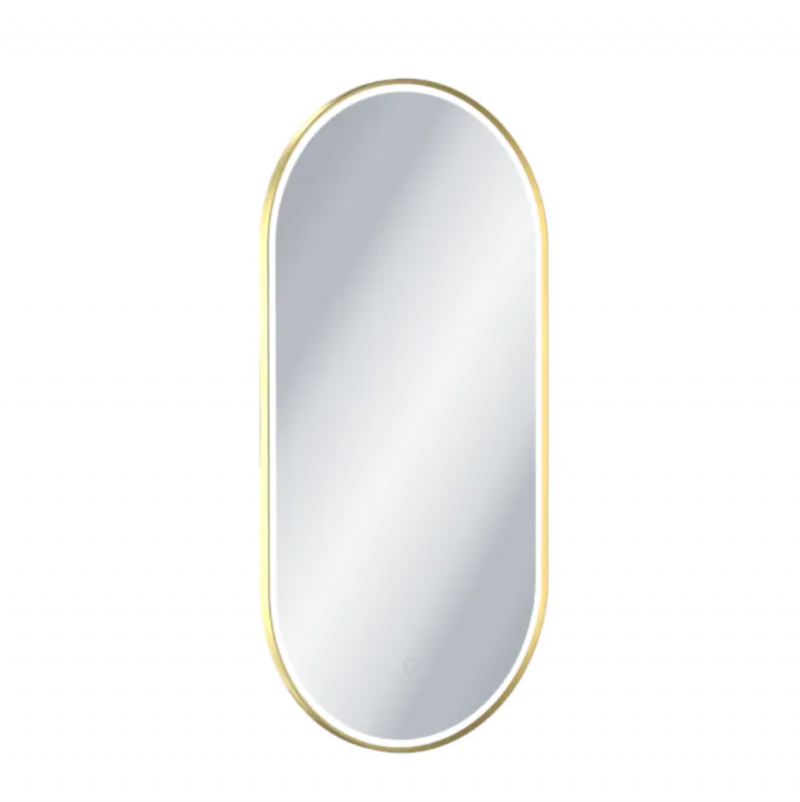 Excellent Corido lustro owalne LED w ramie aluminiowej 100x50 cm złoty połysk DOEX.CO100.050.GL