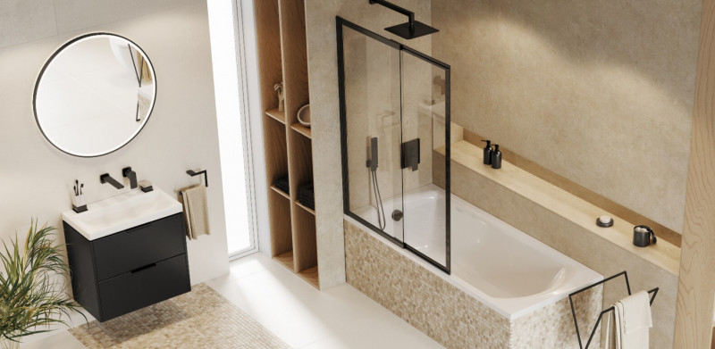 Excellent Corido lustro okrągłe LED w ramie aluminiowej 80 cm czarny mat DOEX.CO080.BL