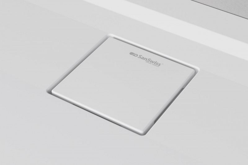 Sanswiss LIVADA W20AL brodzik prostokątny 120x90 odpływ na długim boku konglomerat gelcoat biały W20AL09012004