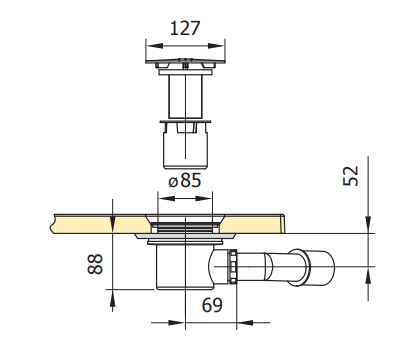 Sanswiss syfon dedykowamy do Livada fi 90 mm SIWL