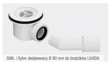 Sanswiss syfon dedykowamy do Livada fi 90 mm SIWL