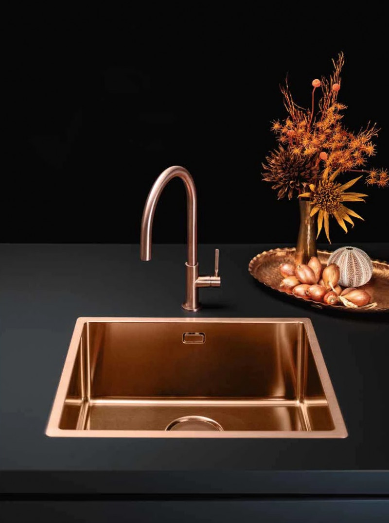 Falmec Trevi Round bateria zlewozmywakowa z wyciąganą wylewką miedź MTRR.00#PQF